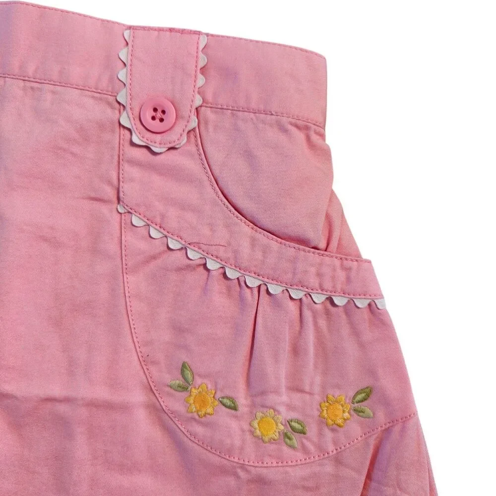 Vintage Gymboree Sunflower Fields Summer Outfit Size 5 Pink Skirt White Tank New